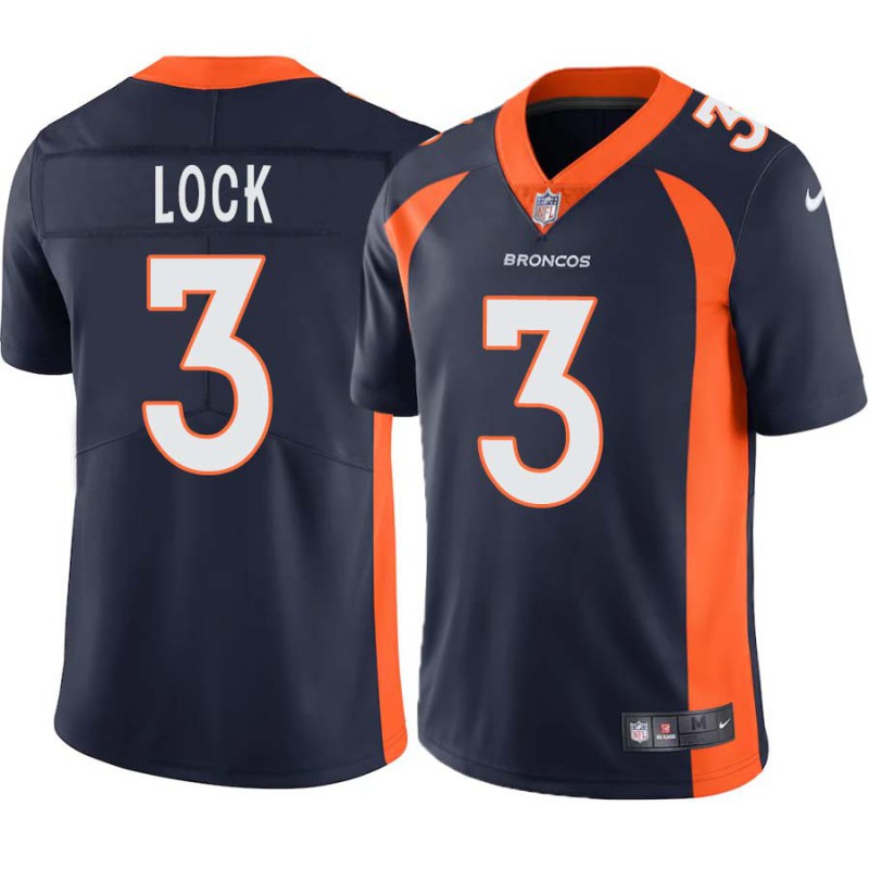 Drew Lock #3 Broncos Navy Jersey