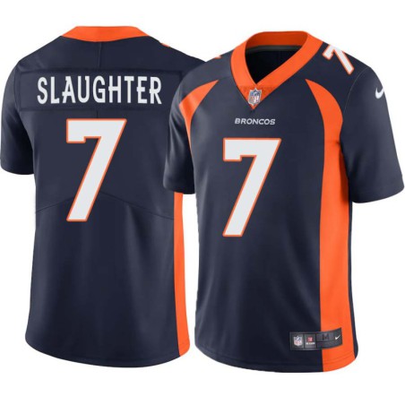 Mickey Slaughter #7 Broncos Navy Jersey