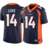 Pete Liske #14 Broncos Navy Jersey