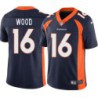 Dick Wood #16 Broncos Navy Jersey