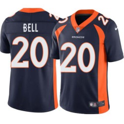 Mike Bell #20 Broncos Navy Jersey