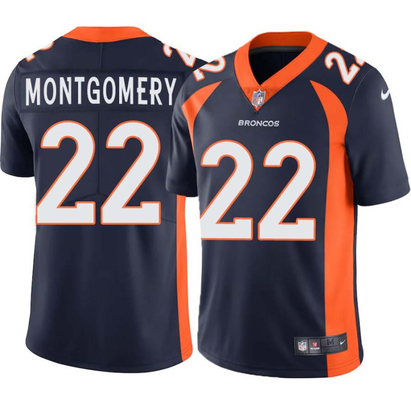 Alton Montgomery #22 Broncos Navy Jersey