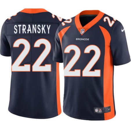 Bob Stransky #22 Broncos Navy Jersey