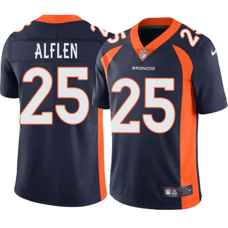 Ted Alflen #25 Broncos Navy Jersey