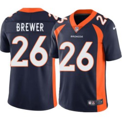 Chris Brewer #26 Broncos Navy Jersey