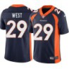 Bill West #29 Broncos Navy Jersey