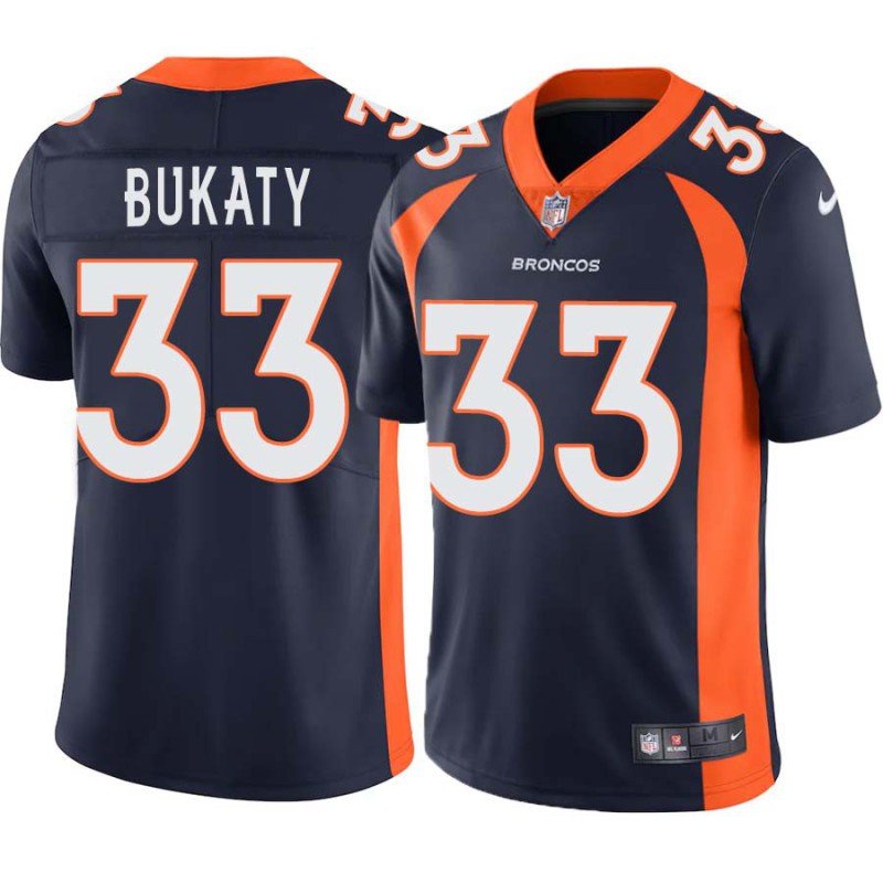 Fred Bukaty #33 Broncos Navy Jersey