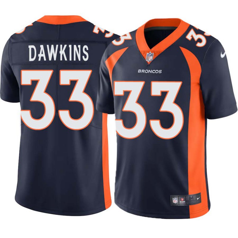 Joe Dawkins #33 Broncos Navy Jersey