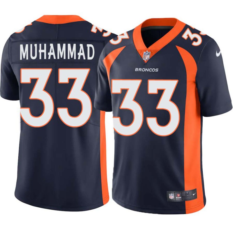 Khalfani Muhammad #33 Broncos Navy Jersey