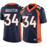 Tyrone Braxton #34 Broncos Navy Jersey