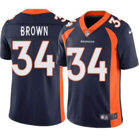 Hardy Brown #34 Broncos Navy Jersey