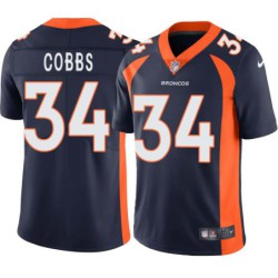 Cedric Cobbs #34 Broncos Navy Jersey