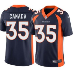 Larry Canada #35 Broncos Navy Jersey