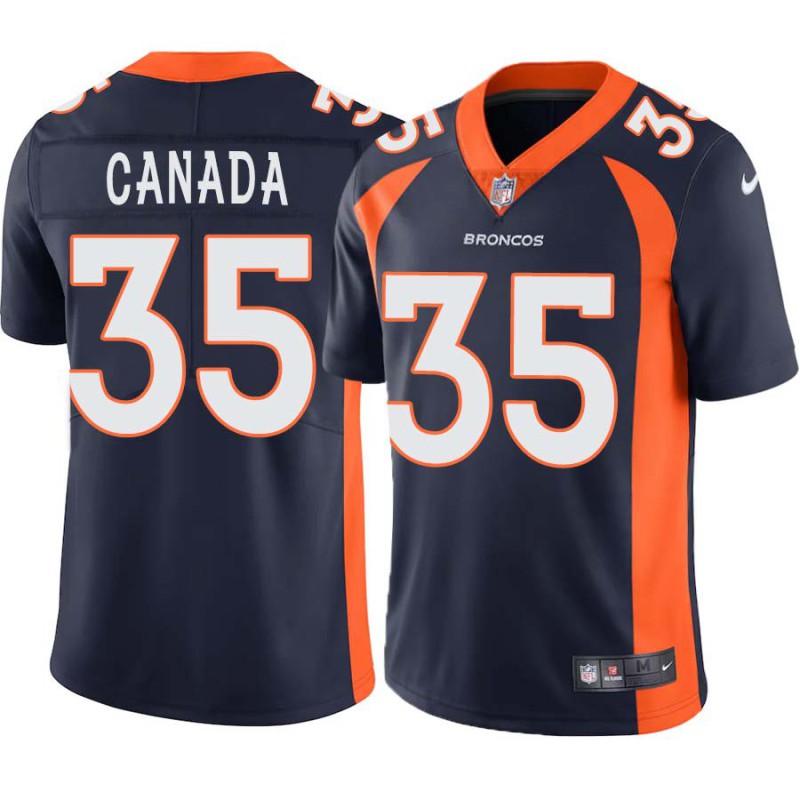 Larry Canada #35 Broncos Navy Jersey