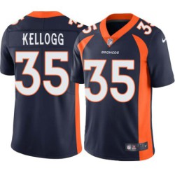 Mike Kellogg #35 Broncos Navy Jersey