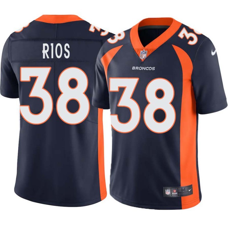 Marcus Rios #38 Broncos Navy Jersey