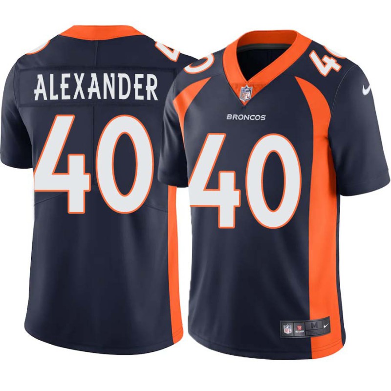 Jeff Alexander #40 Broncos Navy Jersey