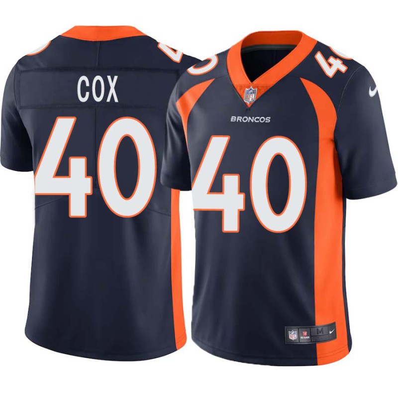 Curome Cox #40 Broncos Navy Jersey