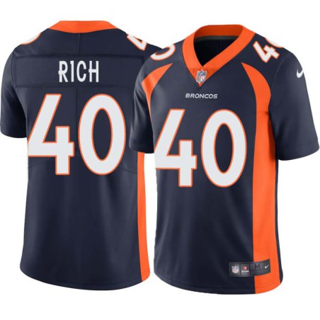 Randy Rich #40 Broncos Navy Jersey