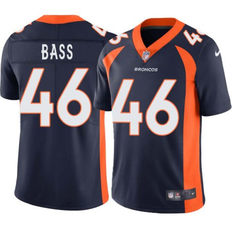 Norm Bass #46 Broncos Navy Jersey