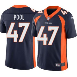 David Pool #47 Broncos Navy Jersey