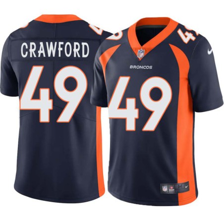 Tre' Crawford #49 Broncos Navy Jersey