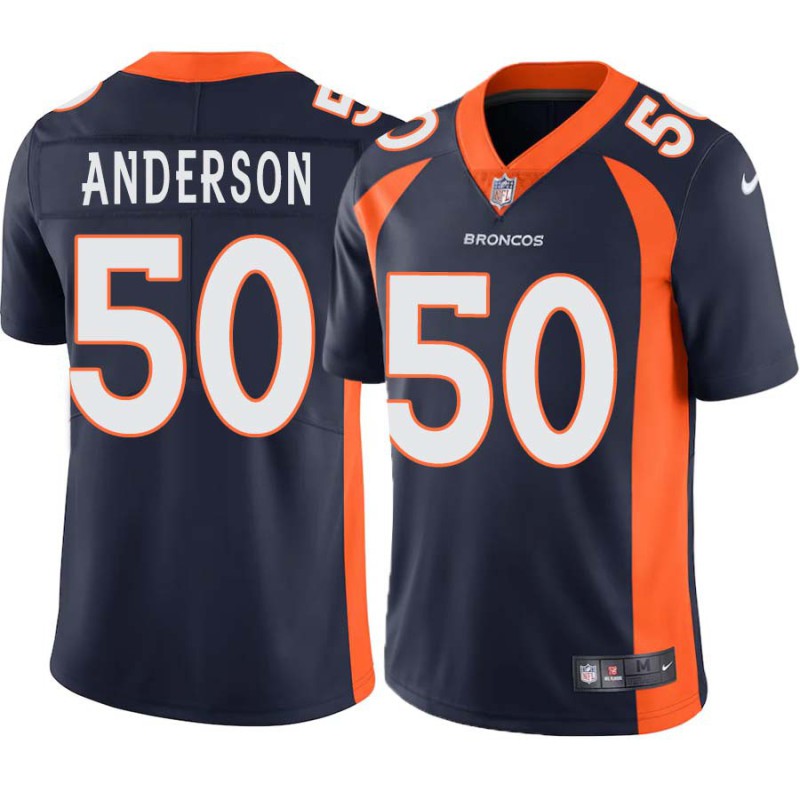 Zaire Anderson #50 Broncos Navy Jersey