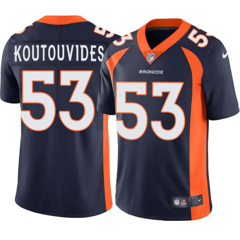 Niko Koutouvides #53 Broncos Navy Jersey