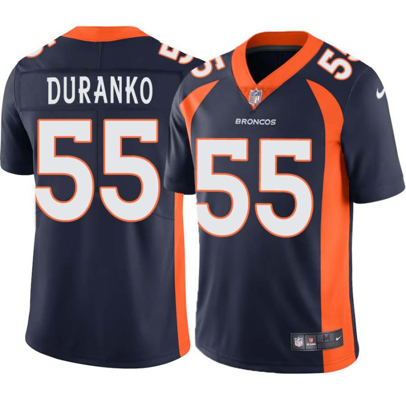 Pete Duranko #55 Broncos Navy Jersey