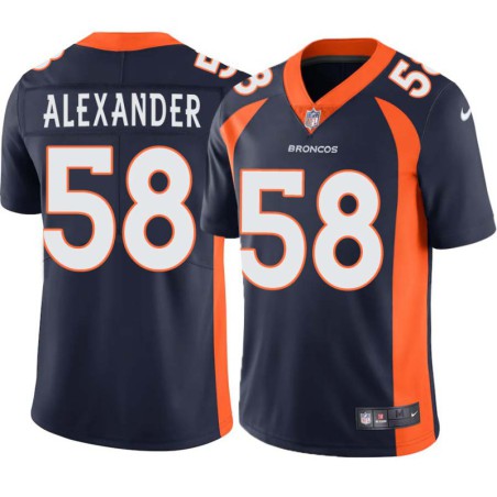 Elijah Alexander #58 Broncos Navy Jersey