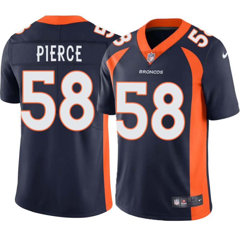 Terry Pierce #58 Broncos Navy Jersey