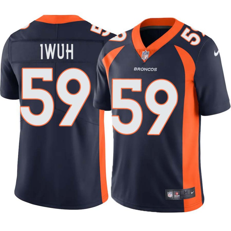 Brian Iwuh #59 Broncos Navy Jersey