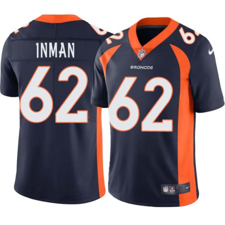 Jerry Inman #62 Broncos Navy Jersey