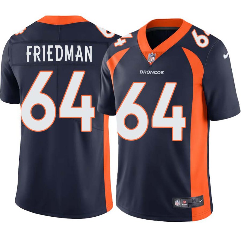 Lennie Friedman #64 Broncos Navy Jersey