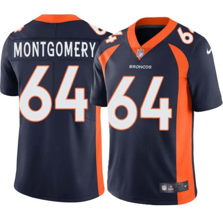 Will Montgomery #64 Broncos Navy Jersey