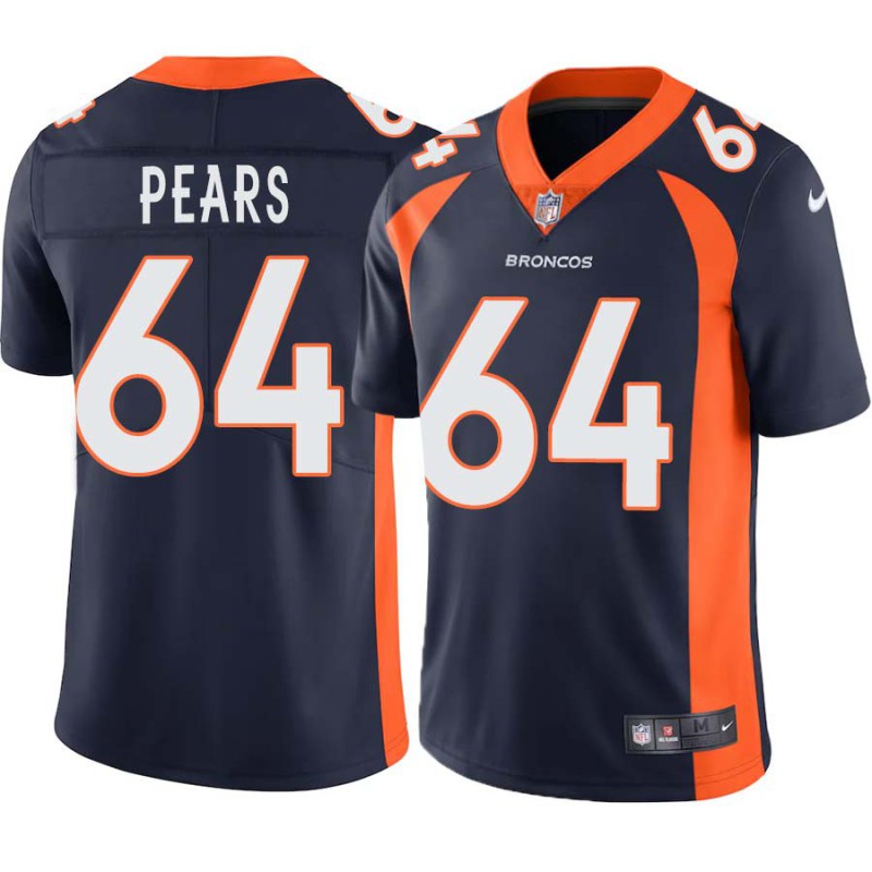 Erik Pears #64 Broncos Navy Jersey