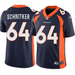 Mike Schnitker #64 Broncos Navy Jersey