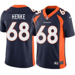 Brad Henke #68 Broncos Navy Jersey