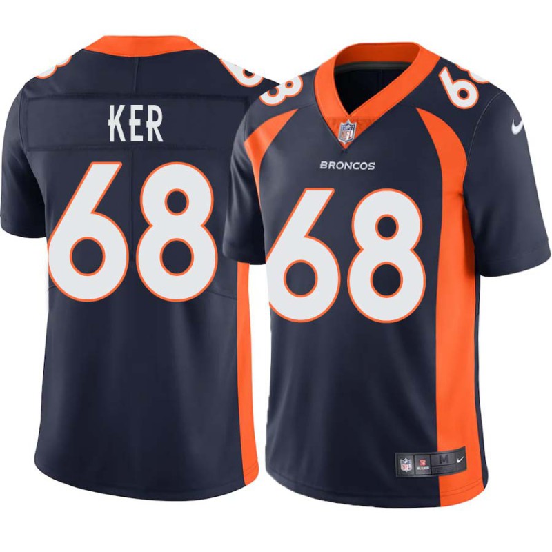 Crawford Ker #68 Broncos Navy Jersey