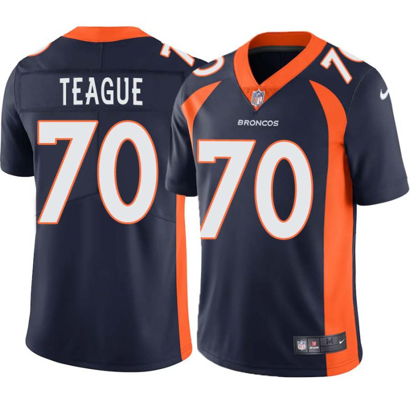 Trey Teague #70 Broncos Navy Jersey