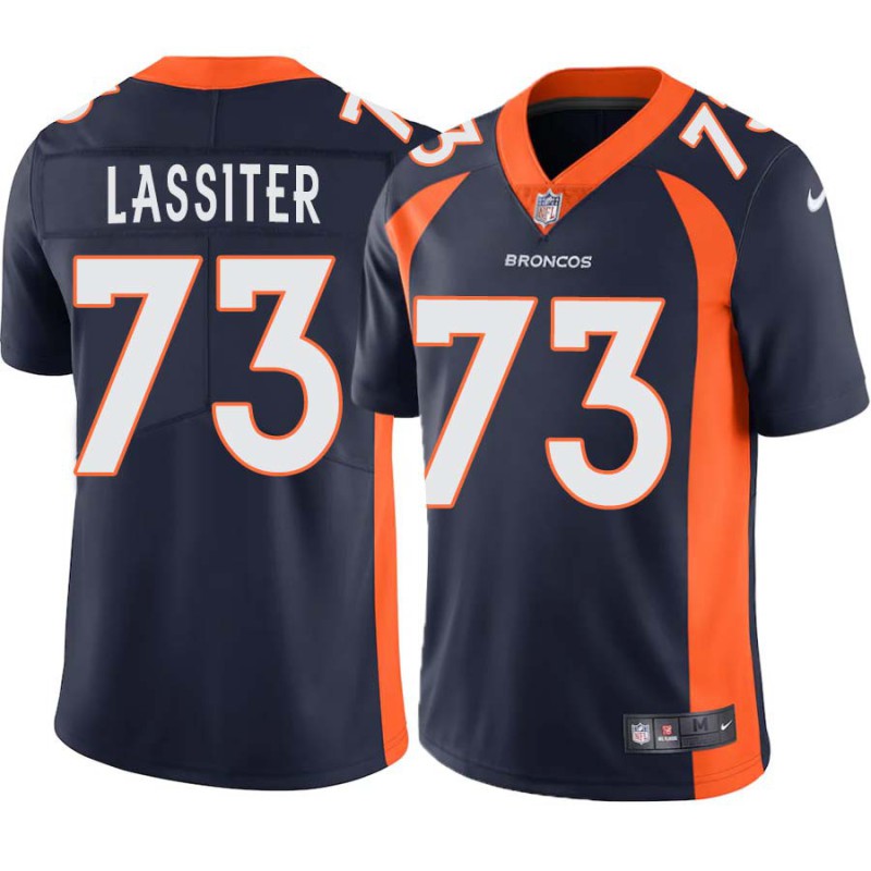 Ike Lassiter #73 Broncos Navy Jersey