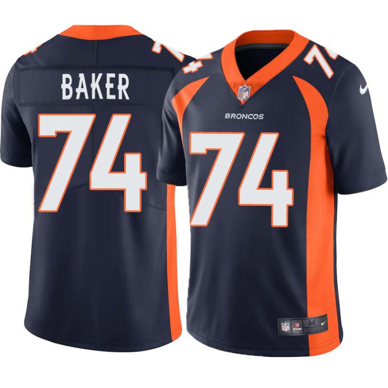 Jerry Baker #74 Broncos Navy Jersey