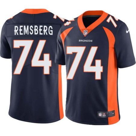 Dan Remsberg #74 Broncos Navy Jersey