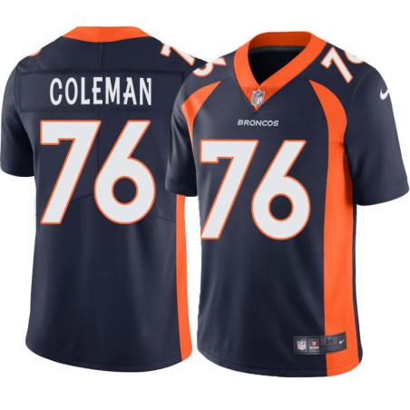 Steve Coleman #76 Broncos Navy Jersey