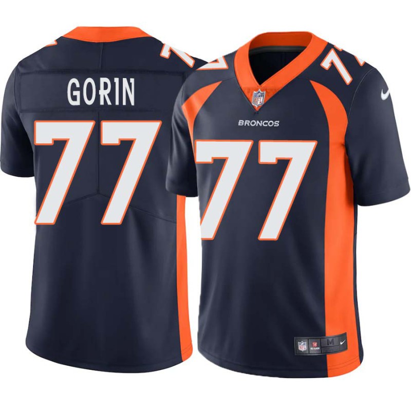 Brandon Gorin #77 Broncos Navy Jersey