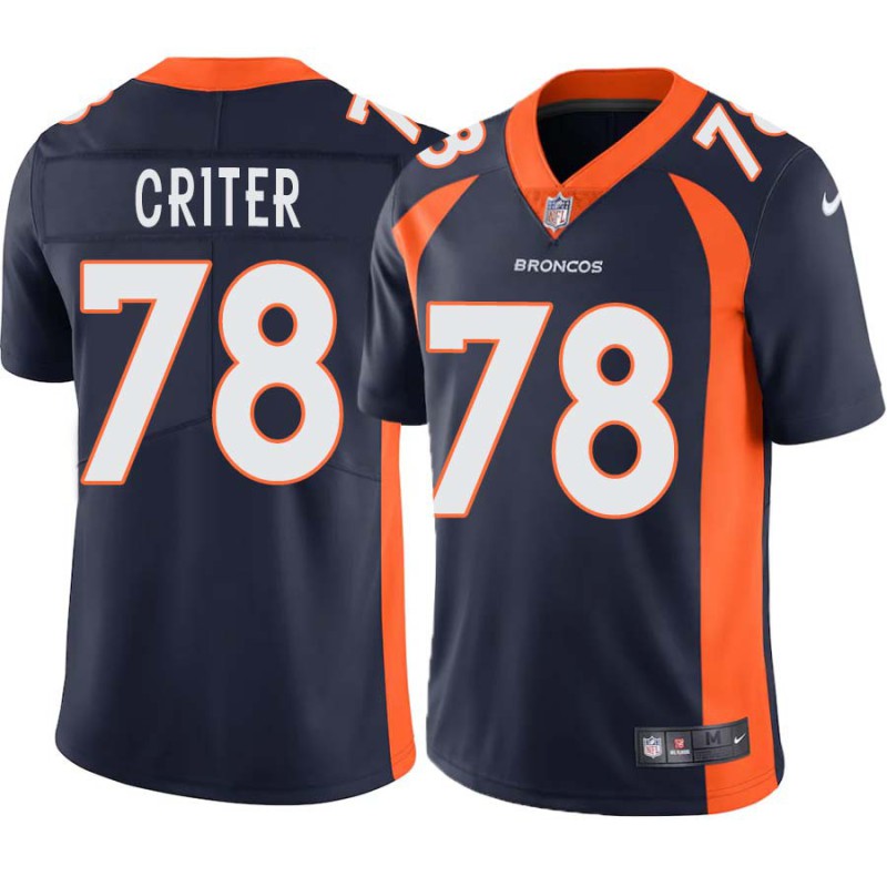 Ken Criter #78 Broncos Navy Jersey