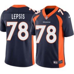 Matt Lepsis #78 Broncos Navy Jersey