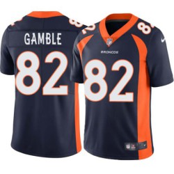 David Gamble #82 Broncos Navy Jersey