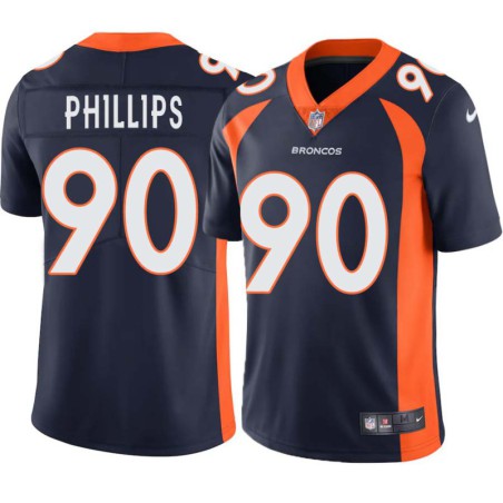 Shaun Phillips #90 Broncos Navy Jersey