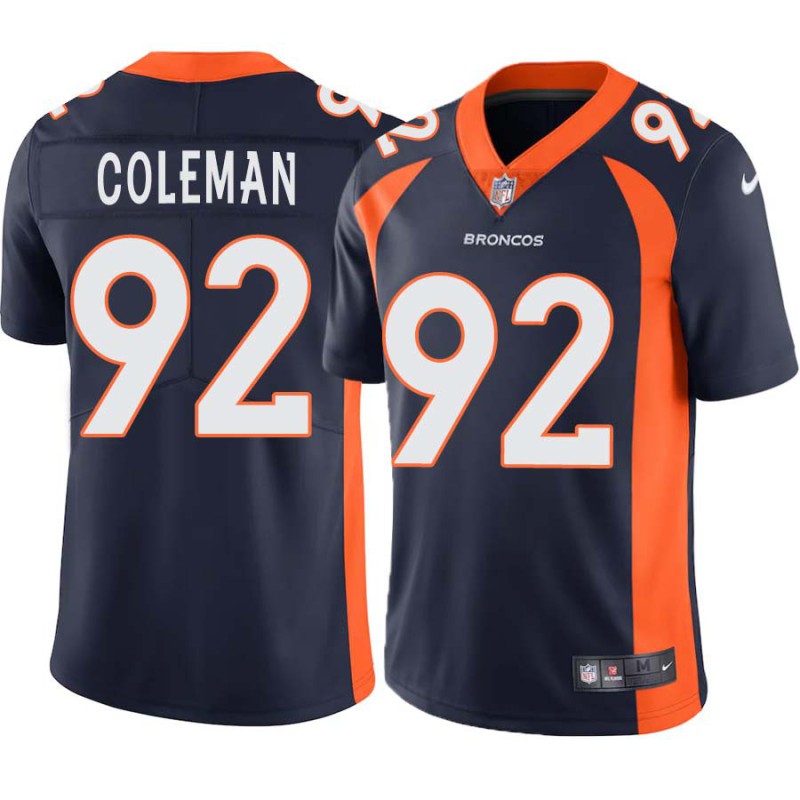 Marco Coleman #92 Broncos Navy Jersey